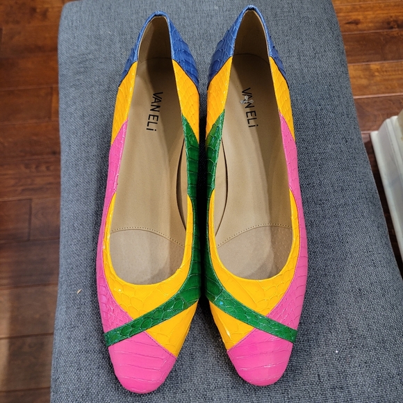 Vaneli dress shoes. Pink,green, yellow, and blue. Size 11. - Picture 5 of 8